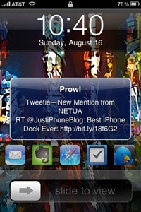 Prowl on iPhone