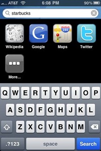 Universal Search on iPhone Universal Search on iPhone