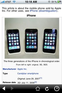 Wikipedia Mobile iPhone app Wikipedia Mobile iPhone app