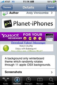 Cydia theme details page