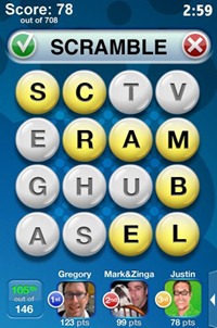 Word Scramble on iPhone