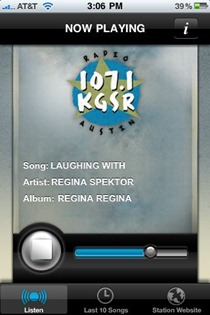 KGSR iPhone app KGSR iPhone app
