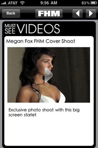 FHM videos on iPhone