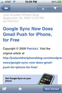 NetNewsWire on iPhone