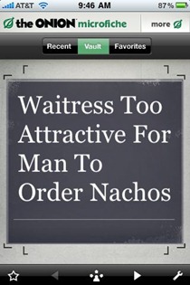 Onion Microfiche Reader iPhone app
