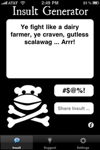 Pirate Insult Generator iPhone app Pirate Insult Generator iPhone app