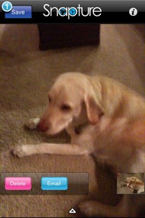 Snapture camera app on iPhone