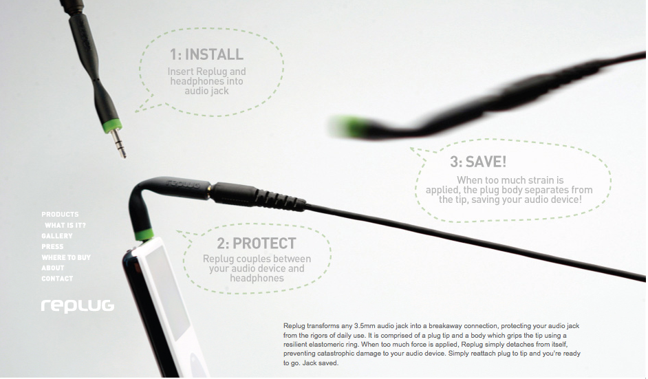 Replug earphone adapter