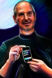 Steve Jobs portrait done on iPhone Steve Jobs portrait done on iPhone