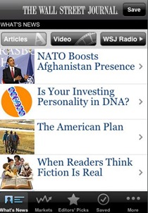 WSJ Mobile iPhone app WSJ Mobile iPhone app