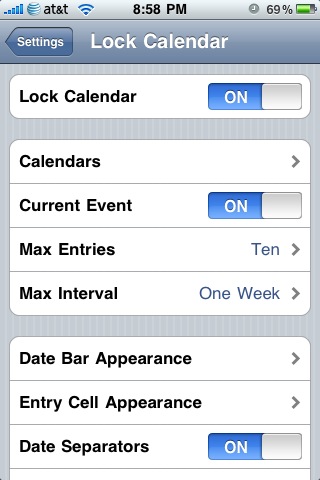 Lock Calendar Iphone