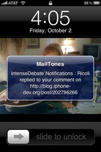 MailTones on iPhone