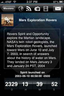NASA app on iPhone
