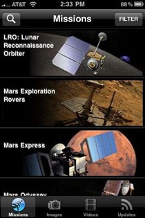 NASA app on iPhone