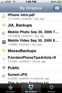 Dropbox iPhone app Dropbox iPhone app