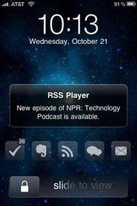 RSS Player on iPhone RSS Player on iPhone