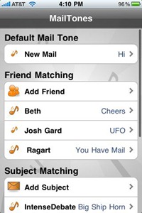 custom email tones on iPhone