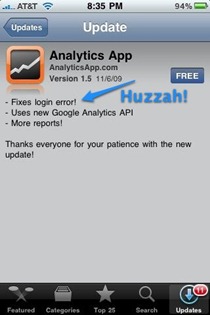 Analytics App for iPhone