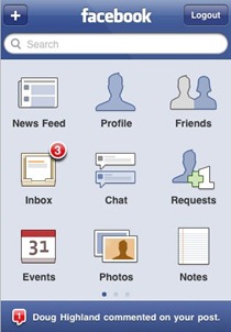Facebook iPhone app Facebook iPhone app