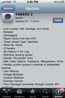 Tweetie 2 iPhone app Tweetie 2 iPhone app