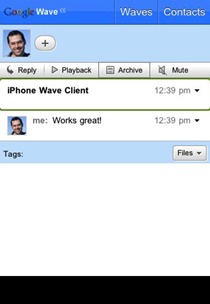 Waveboard iPhone Google Wave app