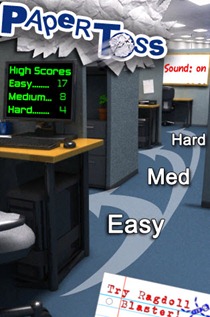 Paper Toss iPhone app Paper Toss iPhone app