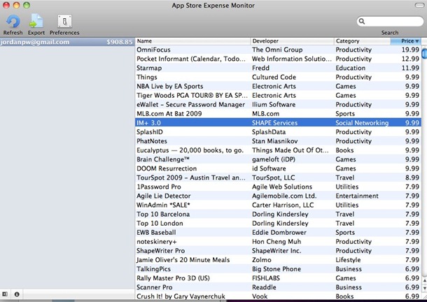App Store Expense Monitor for Mac App Store Expense Monitor for Mac