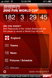 ESPN 2010 World Cup iPhone app