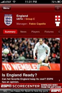 ESPN 2010 World Cup on iPhone