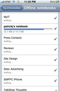 Evernote iPhone app Evernote iPhone app