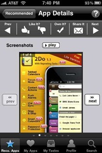 Apptizr iPhone apps discovery app
