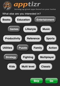 Apptizr iPhone app
