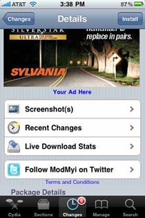 Cydia apps page
