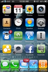 Home screen with user wallpaper Home screen with user wallpaper