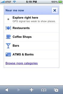 Google Near Me Now on iPhone Safari