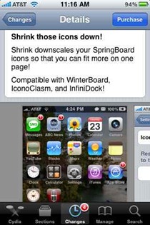 Shrink iPhone icons