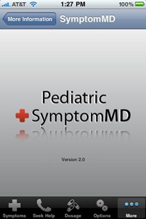 Pediatric SymptonMD iPhone app Pediatric SymptonMD iPhone app