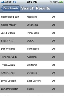 2010 Draft Database iPhone app