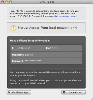 Here File File Setup