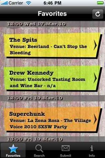 SXSW Free Shows Guide iPhone app