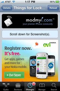 Cydia screenshots page Cydia screenshots page