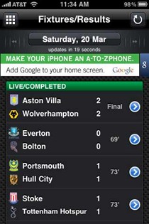 Premier League Sportacular iPhone app Premier League Sportacular iPhone app