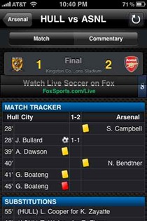Premier League scores app for iPhone Premier League scores app for iPhone