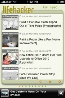 Lifehacker iPhone app Lifehacker iPhone app