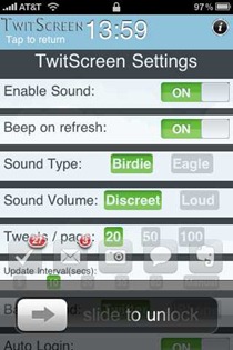TwitScreen on iPhone