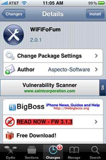 WiFiFoFum iPhone jailbreak app