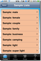 Packing Pro Sample Lists