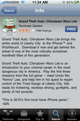 Chinatown Wars Lite on iPhone GTA Chinatown wars lite for iPhone