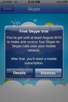 Skype app for iPhone