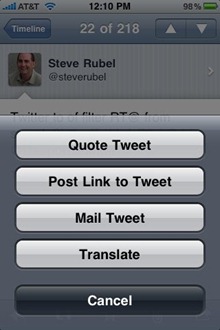 Twitter app for iPhone